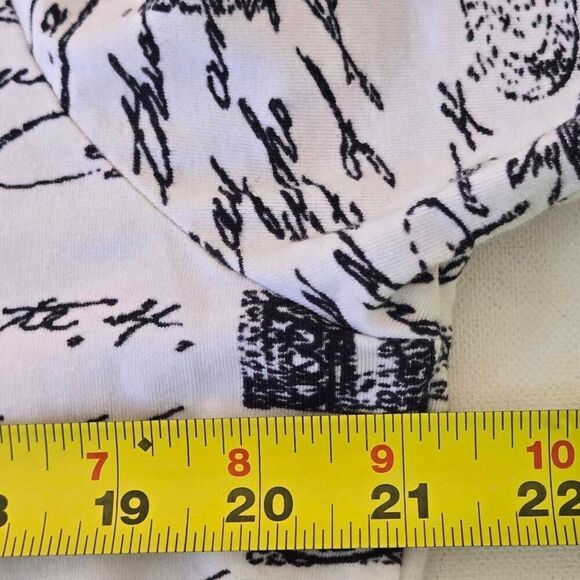 Parsley and Sage Womens Graphic Print 1/4 Zip Shirt Mini Dress Black White Large - Picture 7 of 12